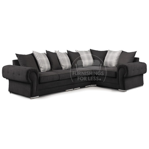 Milan black chenille - black, corner