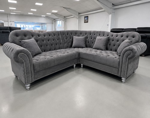 Grey velvet elegance corner - grey,