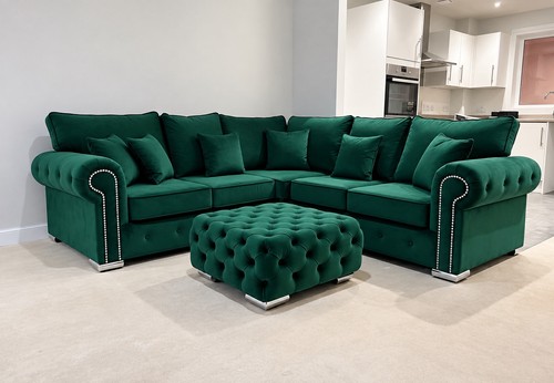Emerald green velvet - green,