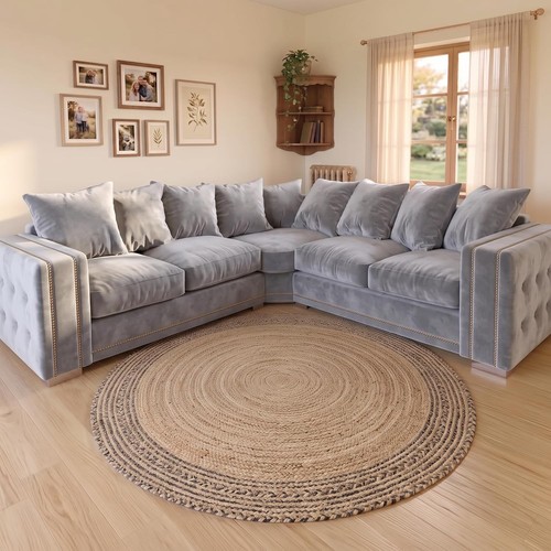 Ruby plush velvet corner sofa - plush,