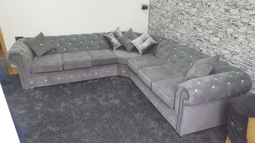 Chesterfield grey fabric - chesterfield,