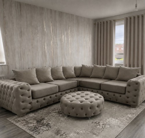 New fabric chesterfield - fabric, l