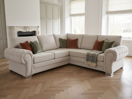 Savile cream fabric corner - savile,