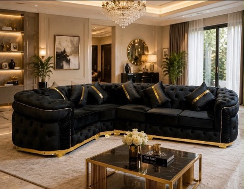 Black velvet chesterfield - black,