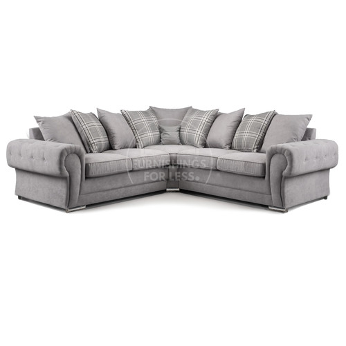 Milan grey large corner sofa - large,