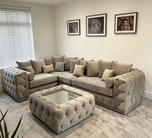 Beige chesterfield corner - beige,