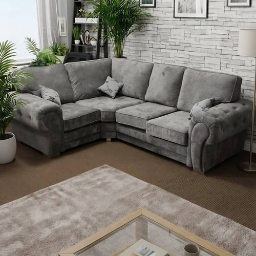 Large grey fabric corner - corner, sofa